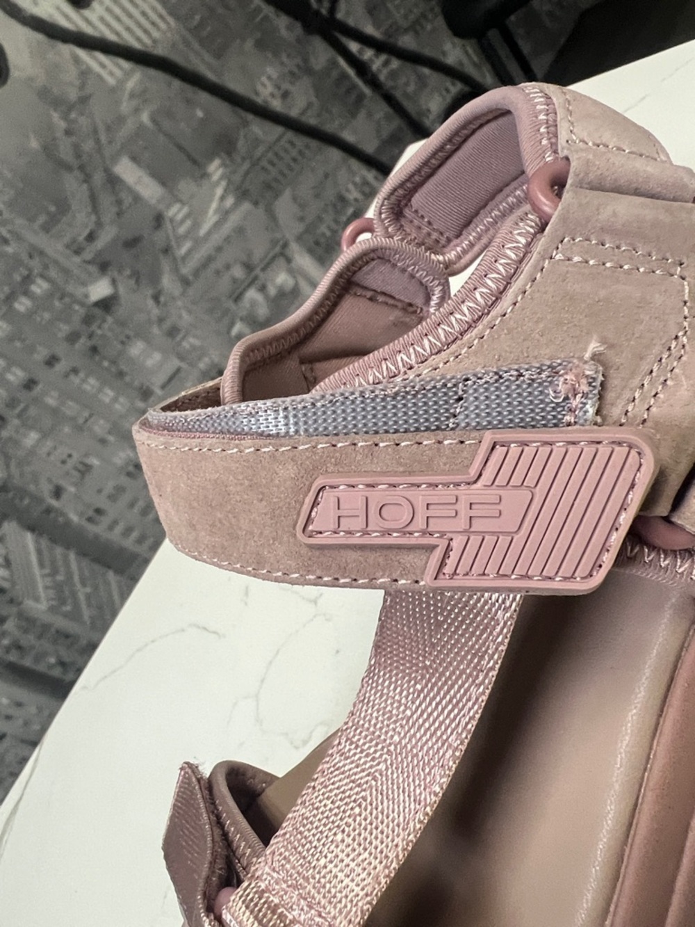 HOFF Ibiza Blush Pink Sport Sandals Size 7.5 EU 38Velcro Strap Comfort Platform - Picture 9 of 11
